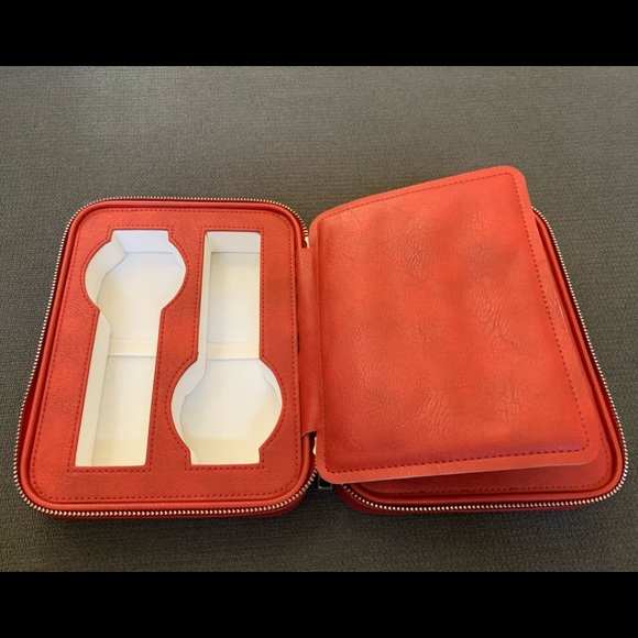 4 watch travel case red leather - Picture 5 of 8